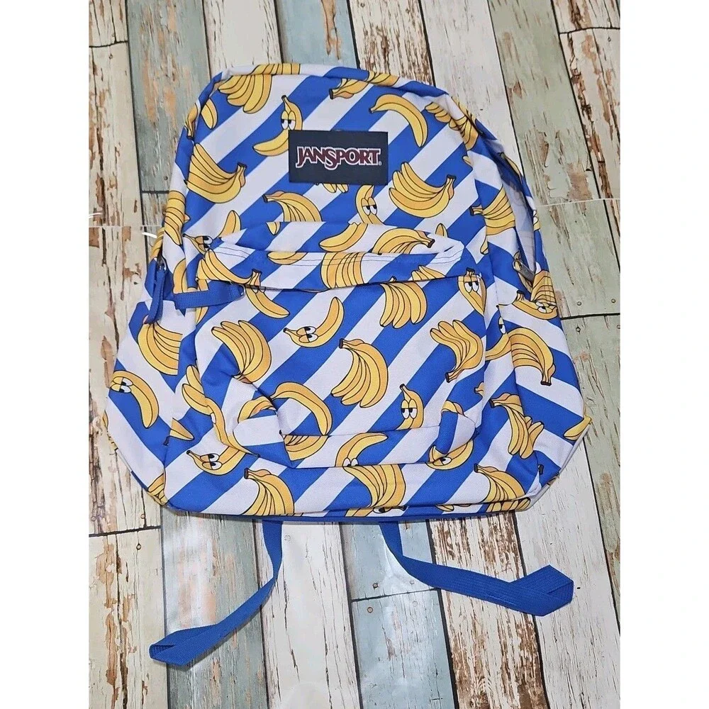 JanSport Backpack Back To School Superbreak Rare Bananarama Banana NWOT JS00T501
